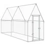 Jaula para gallinas acero galvanizado plateado 400x100x190 cm de vidaXL, Jaulas y habitáculos para animales pequeños - Ref: F...