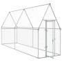 Jaula para gallinas acero galvanizado plateado 400x100x190 cm