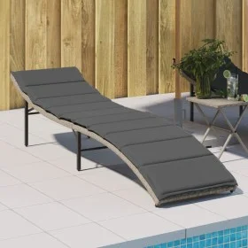 Tumbona con cojín ratán sintético gris claro 55x199x50 cm by vidaXL, Loungers - Ref: Foro24-368250, Price: 130,34 €, Discount: %