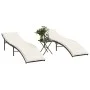 Liegestühle mit Tisch 2 Stück aus braunem synthetischem Rattan von vidaXL, Liegen - Ref: Foro24-368252, Preis: 247,07 €, Raba...