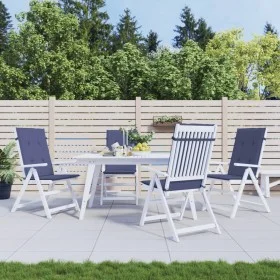Kissen für Stühle mit hoher Rückenlehne, 4 Stück, marineblaues Gewebe. von vidaXL, Kissen für Stühle und Sofas - Ref: Foro24-...