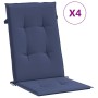 Cojines para silla con respaldo alto 4 uds tela azul marino by vidaXL, Cushions for chairs and sofas - Ref: Foro24-378612, Pr...