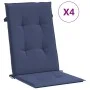 Kissen für Stühle mit hoher Rückenlehne, 4 Stück, marineblaues Gewebe. von vidaXL, Kissen für Stühle und Sofas - Ref: Foro24-...