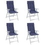 Cojines para silla con respaldo alto 4 uds tela azul marino by vidaXL, Cushions for chairs and sofas - Ref: Foro24-378612, Pr...