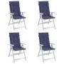 Kissen für Stühle mit hoher Rückenlehne, 4 Stück, marineblaues Gewebe. von vidaXL, Kissen für Stühle und Sofas - Ref: Foro24-...