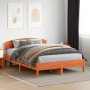 Bettgestell mit Kopfteil aus wachsbraunem Kiefernholz, 120 x 200 cm von vidaXL, Betten und Lattenroste - Ref: Foro24-3207216,...