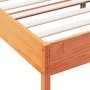 Bed frame with wax brown pine wood headboard 120x200 cm by vidaXL, Beds and slatted bases - Ref: Foro24-3207216, Price: 176,7...