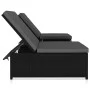 Sillas de jardín reclinables con mesa 2 uds ratán PE negro de vidaXL, Tumbonas - Ref: Foro24-47402, Precio: 212,90 €, Descuen...