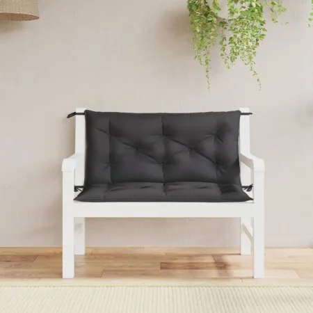 Gartensitzbankkissen 2 Stück aus schwarzem Oxford-Stoff 100x50x7 cm von vidaXL, Kissen für Stühle und Sofas - Ref: Foro24-361...