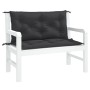 Gartensitzbankkissen 2 Stück aus schwarzem Oxford-Stoff 100x50x7 cm von vidaXL, Kissen für Stühle und Sofas - Ref: Foro24-361...