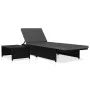 Sillas de jardín reclinables con mesa 2 uds ratán PE negro de vidaXL, Tumbonas - Ref: Foro24-47402, Precio: 212,90 €, Descuen...