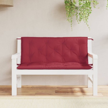 Cojines de banco de jardín 2 uds rojo tinto 120x50x7 cm by vidaXL, Cushions for chairs and sofas - Ref: Foro24-361687, Price:...