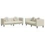 Juego de sofás con cojines 2 piezas terciopelo crema by vidaXL, Sofas - Ref: Foro24-3209264, Price: 531,34 €, Discount: %