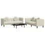 Zweiteiliges Sofaset mit cremefarbenen Samtkissen. von vidaXL, Sofas - Ref: Foro24-3209264, Preis: 524,27 €, Rabatt: %