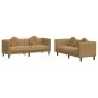 Zweiteiliges Sofaset mit braunen Samtkissen. von vidaXL, Sofas - Ref: Foro24-3209266, Preis: 527,67 €, Rabatt: %