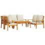 Gartenmöbel-Set 5-teilig mit massiven Akazienholzrahmen und Kissen von vidaXL, Gartensets - Ref: Foro24-3211801, Preis: 603,4...