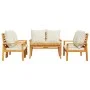 Gartenmöbel-Set 5-teilig mit massiven Akazienholzrahmen und Kissen von vidaXL, Gartensets - Ref: Foro24-3211801, Preis: 580,6...