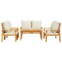 Gartenmöbel-Set 5-teilig mit massiven Akazienholzrahmen und Kissen von vidaXL, Gartensets - Ref: Foro24-3211801, Preis: 603,4...