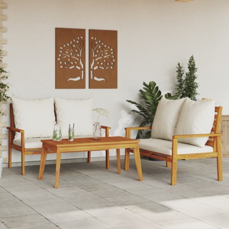 3-teiliges Gartenmöbel-Set mit Akazienholz und Kissen. von vidaXL, Gartensets - Ref: Foro24-3211798, Preis: 428,85 €, Rabatt: %