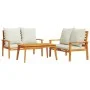 Set de muebles para jardín 3 piezas con cojines madera acacia de vidaXL, Conjuntos de jardín - Ref: Foro24-3211798, Precio: 3...