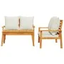 Set de muebles para jardín 3 piezas con cojines madera acacia de vidaXL, Conjuntos de jardín - Ref: Foro24-3211798, Precio: 3...