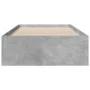 Concrete gray engineered wood bed with drawers 100x200 cm by vidaXL, Beds and slatted bases - Ref: Foro24-3280422, Price: 103...