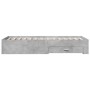 Betongraues Holzwerkstoffbett mit Schubladen 100x200 cm von vidaXL, Betten und Lattenroste - Ref: Foro24-3280422, Preis: 102,...