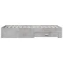 Concrete gray engineered wood bed with drawers 100x200 cm by vidaXL, Beds and slatted bases - Ref: Foro24-3280422, Price: 103...