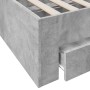 Betongraues Holzwerkstoffbett mit Schubladen 100x200 cm von vidaXL, Betten und Lattenroste - Ref: Foro24-3280422, Preis: 102,...