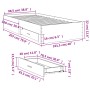 Betongraues Holzwerkstoffbett mit Schubladen 100x200 cm von vidaXL, Betten und Lattenroste - Ref: Foro24-3280422, Preis: 102,...
