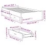 Concrete gray engineered wood bed with drawers 100x200 cm by vidaXL, Beds and slatted bases - Ref: Foro24-3280422, Price: 103...