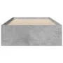 Concrete gray engineered wood bed with drawers 90x200 cm by vidaXL, Beds and slatted bases - Ref: Foro24-3280429, Price: 111,...