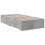 Concrete gray engineered wood bed with drawers 90x200 cm by vidaXL, Beds and slatted bases - Ref: Foro24-3280429, Price: 111,...