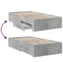 Concrete gray engineered wood bed with drawers 90x200 cm by vidaXL, Beds and slatted bases - Ref: Foro24-3280429, Price: 111,...