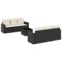 Set de comedor de jardín 7 pzas y cojines ratán sintético negro by vidaXL, Modular outdoor sofas - Ref: Foro24-3251043, Price...