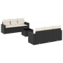 Set de comedor de jardín 7 pzas y cojines ratán sintético negro by vidaXL, Modular outdoor sofas - Ref: Foro24-3251043, Price...