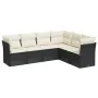 Set de sofás de jardín 6 piezas y cojines ratán sintético negro by vidaXL, Garden sets - Ref: Foro24-3249515, Price: 369,15 €...
