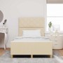 Estructura de cama con cabecera Crema 120 x 190 cm tela
