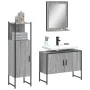 Set de muebles de baño 3 pzas madera contrachapada gris sonoma by vidaXL, Bathroom furniture - Ref: Foro24-3214352, Price: 14...