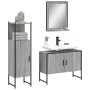 Set de muebles de baño 3 pzas madera contrachapada gris sonoma by vidaXL, Bathroom furniture - Ref: Foro24-3214352, Price: 14...