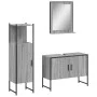 Set de muebles de baño 3 pzas madera contrachapada gris sonoma by vidaXL, Bathroom furniture - Ref: Foro24-3214352, Price: 14...