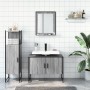 Set de muebles de baño 3 pzas madera contrachapada gris sonoma by vidaXL, Bathroom furniture - Ref: Foro24-3214352, Price: 14...