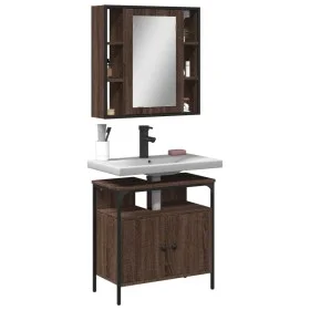 Set de muebles baño 2 pzas madera contrachapada marrón roble de vidaXL, Muebles de baño - Ref: Foro24-3214719, Precio: 122,74...