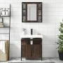 Set de muebles baño 2 pzas madera contrachapada marrón roble de vidaXL, Muebles de baño - Ref: Foro24-3214719, Precio: 122,74...