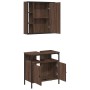 Badezimmermöbel-Set, 2-teilig, aus braunem Eichenfurnierholz. von vidaXL, Badezimmermöbel - Ref: Foro24-3214719, Preis: 124,9...