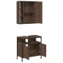 Set de muebles baño 2 pzas madera contrachapada marrón roble de vidaXL, Muebles de baño - Ref: Foro24-3214719, Precio: 122,74...