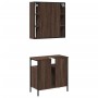 Badezimmermöbel-Set, 2-teilig, aus braunem Eichenfurnierholz. von vidaXL, Badezimmermöbel - Ref: Foro24-3214719, Preis: 124,9...