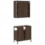 Set de muebles baño 2 pzas madera contrachapada marrón roble de vidaXL, Muebles de baño - Ref: Foro24-3214719, Precio: 122,74...