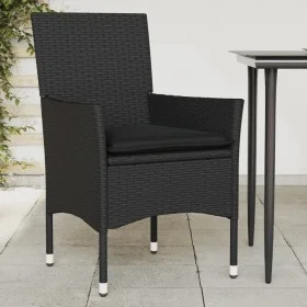 Gartensofas mit Kissen, 2 Stück, aus schwarzem synthetischem Rattan von vidaXL, Gartenstühle - Ref: Foro24-368109, Preis: 135...