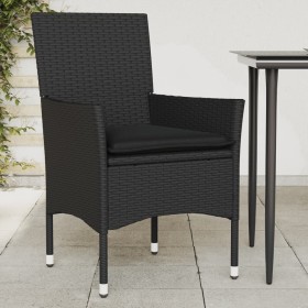 Sillones de jardín con cojines 2 uds ratán sintético negro de vidaXL, Sillas de jardín - Ref: Foro24-368109, Precio: 116,73 €...